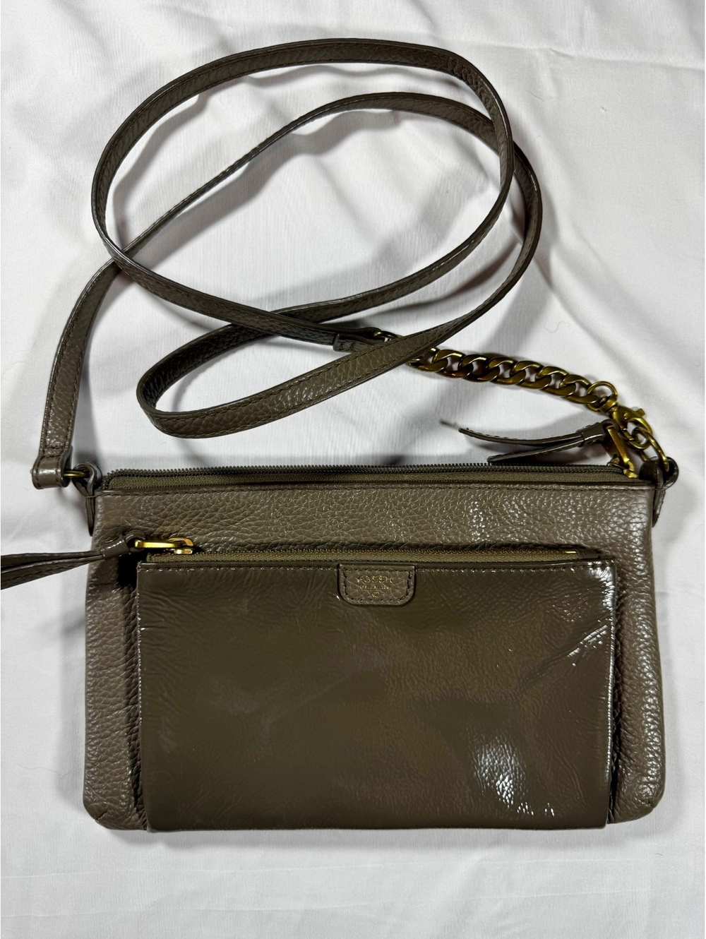 Fossil Sydney Crossbody in Pewter Gray